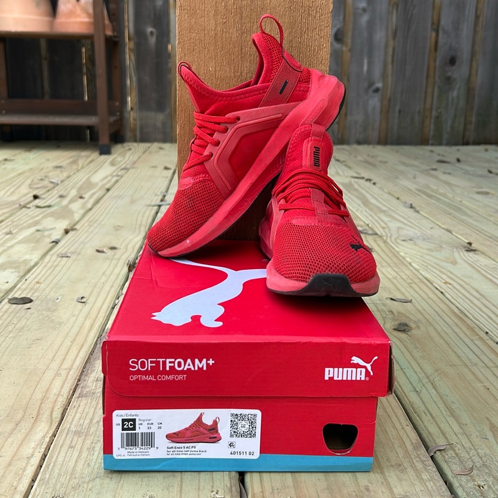 Puma Kids Sneaker | Soft Foam Enzo 5 AC PS Sneaker | Size 2C